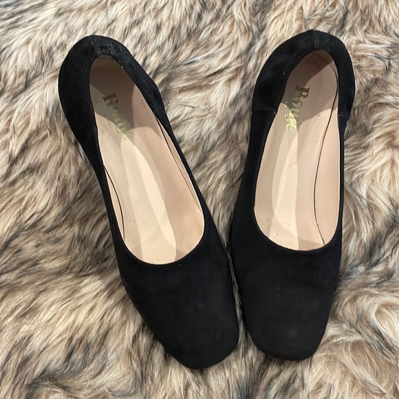 Black suede pumps by French label, Rouje - French Size 38, Size 7 US, 2” heel